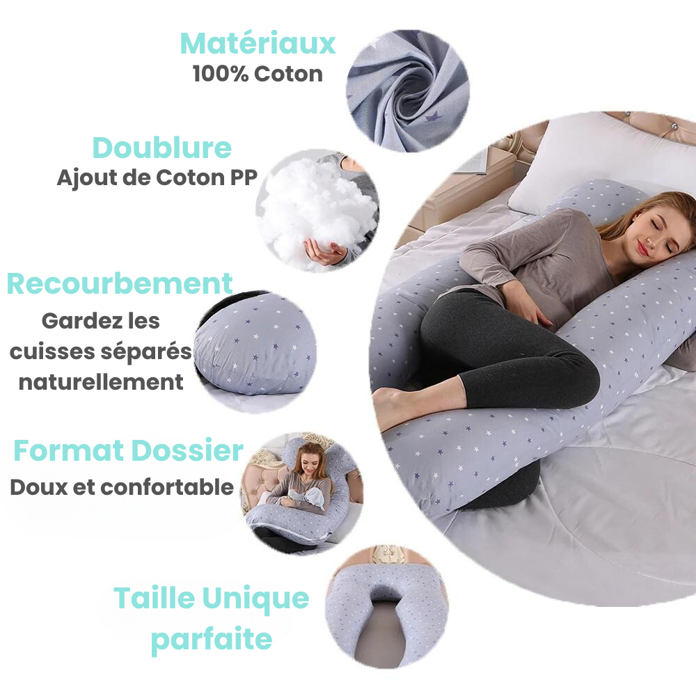 Coussin de Grossesse | Confort optimal pour grossesse | Bileqo